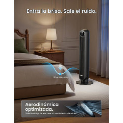 DREO Ventilador de torre para dormitorio, velocidad de 28 pies/s