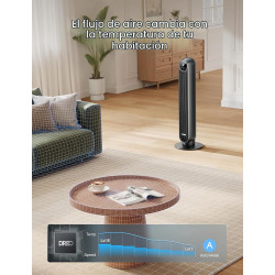 DREO Ventilador de torre para dormitorio, velocidad de 28 pies/s