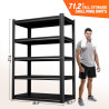 Estantes de almacenamiento de metal de 35.4" W*71.2H, estantería ajustable