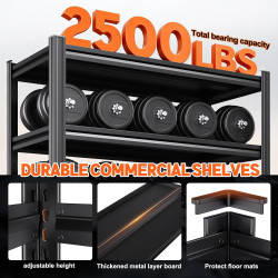 Estantes de almacenamiento de metal de 35.4" W*71.2H, estantería ajustable