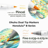 MARCADORES DE ALCOHOL PINCEL FINO - Ohuhu