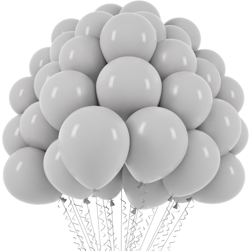 110 GLOBOS GRISES DE LÁTEX - Voircoloria