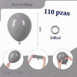 110 GLOBOS GRISES DE LÁTEX - Voircoloria