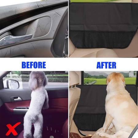 BESULEN Protector de puerta de auto para perros, paquete de 2 protectores de mascotas para ventana de puerta de automóvil, funda