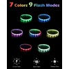 Joytale Collares de perro iluminados, collar de perro LED cortable a prueba de lluvia, 9 modos de parpadeo, collar de silicona