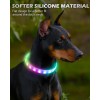 Joytale Collares de perro iluminados, collar de perro LED cortable a prueba de lluvia, 9 modos de parpadeo, collar de silicona