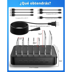 MSTJRY Estación de carga para múltiples dispositivos