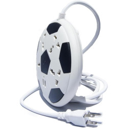 Paquete de 2 barras de contacto múltiple de fútbol con 4 enchufes universales, 2 puertos USB, cable de 6.6 ft.