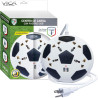 Paquete de 2 barras de contacto múltiple de fútbol con 4 enchufes universales, 2 puertos USB, cable de 6.6 ft.