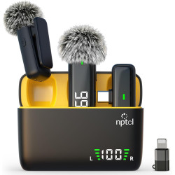NPTCL Micrófono Lavalier inalámbrico para iPhone iPad Android