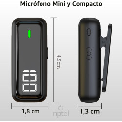 NPTCL Micrófono Lavalier inalámbrico para iPhone iPad Android