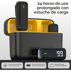NPTCL Micrófono Lavalier inalámbrico para iPhone iPad Android