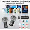 NPTCL Micrófono Lavalier inalámbrico para iPhone iPad Android
