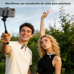 NPTCL Micrófono Lavalier inalámbrico para iPhone iPad Android