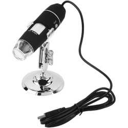 Kit de microscopio 8 LED 1000X Trinocular Electronica Microscopio Digital Soporte Microscopio Adaptadores de Lente (8 LED 1000X)