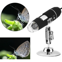 Kit de microscopio 8 LED 1000X Trinocular Electronica Microscopio Digital Soporte Microscopio Adaptadores de Lente (8 LED 1000X)