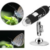 Kit de microscopio 8 LED 1000X Trinocular Electronica Microscopio Digital Soporte Microscopio Adaptadores de Lente (8 LED 1000X)