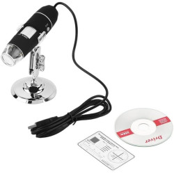 Kit de microscopio 8 LED 1000X Trinocular Electronica Microscopio Digital Soporte Microscopio Adaptadores de Lente (8 LED 1000X)