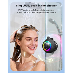 Altavoz de ducha Bluetooth IPX7 resistente al agua: ventosa extraíble