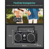PRUNUS 750 Radio AM FM Portátil con Bluetooth Altavoz Doble