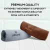 PAWPUP Toalla para perros súper absorbente, paquete de 2, toalla de microfibra súper suave de secado rápido para perros, gatos y