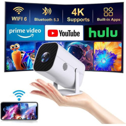 Mini proyector con WiFi y Bluetooth, proyector portátil de 1080P