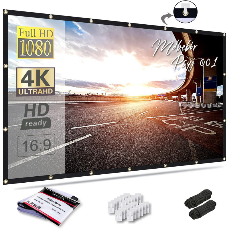 Mdbebbron - Pantalla de proyector de 120 pulgadas