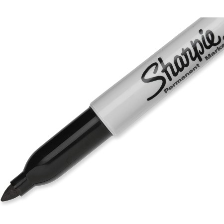 Sharpie Marcadores permanentes, punta fina, negro, 12 unidades