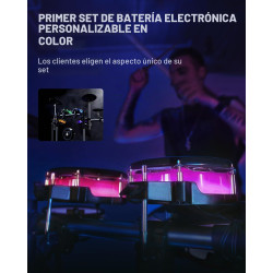 Donner Juego de batería eléctrica con luces y pantalla táctil