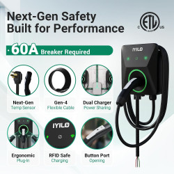 Cargador EV Nivel 2 para Tesla, 48Amp/11.5KW, UL 2594/ETL/Energy Star