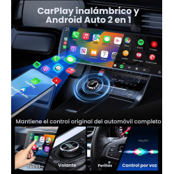 Teeran Adaptador inalámbrico CarPlay y Android Auto 2 en 1
