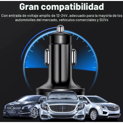 Cargador de coche multipuerto 6 en 1 con detección de voltaje