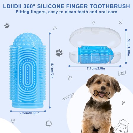 LDIIDII Cepillo de dientes de dedo para perro 4SE