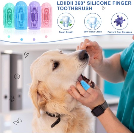 LDIIDII Cepillo de dientes de dedo para perro 4SE
