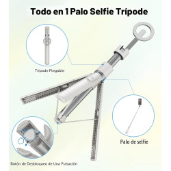 TRÍPODE DE PALO DE SELFIE MAGNÉTICO - TONEOF