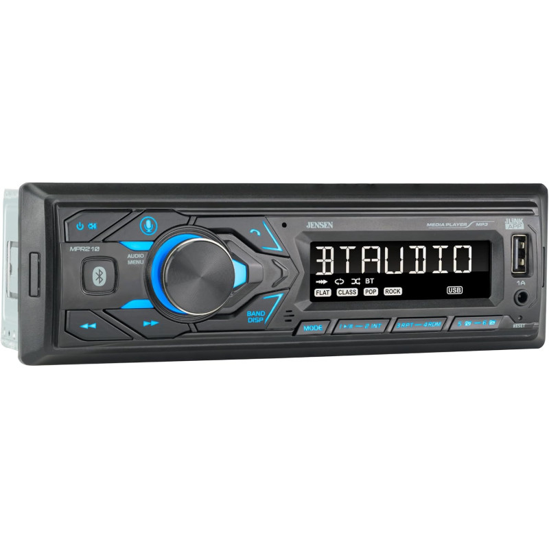 JENSEN MPR210 Radio estéreo para coche LCD de 7 caracteres con DIN único