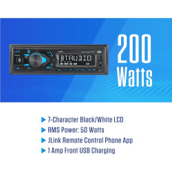 JENSEN MPR210 Radio estéreo para coche LCD de 7 caracteres con DIN único