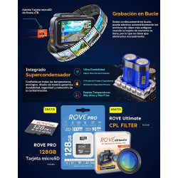 ROVE R2-4K Dash Cam Dual PRO delantera y trasera