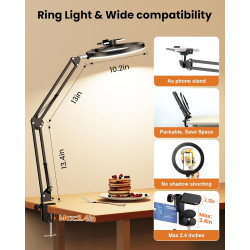 SOPORTE DE MONTAJE DE TELÉFONO CON CÁMARA AÉREA Y ANILLO DE LUZ - Evershop
