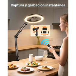 SOPORTE DE MONTAJE DE TELÉFONO CON CÁMARA AÉREA Y ANILLO DE LUZ - Evershop