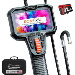 ROVE Cámara de boroscopio articulado RS2 con luz, 210 °, tarjeta de 32 GB