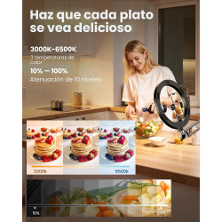 SOPORTE DE MONTAJE DE TELÉFONO CON CÁMARA AÉREA Y ANILLO DE LUZ - Evershop