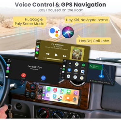 Estéreo de radio de un solo DIN para coche con Apple CarPlay y Android Auto