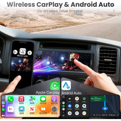 Estéreo de radio de un solo DIN para coche con Apple CarPlay y Android Auto