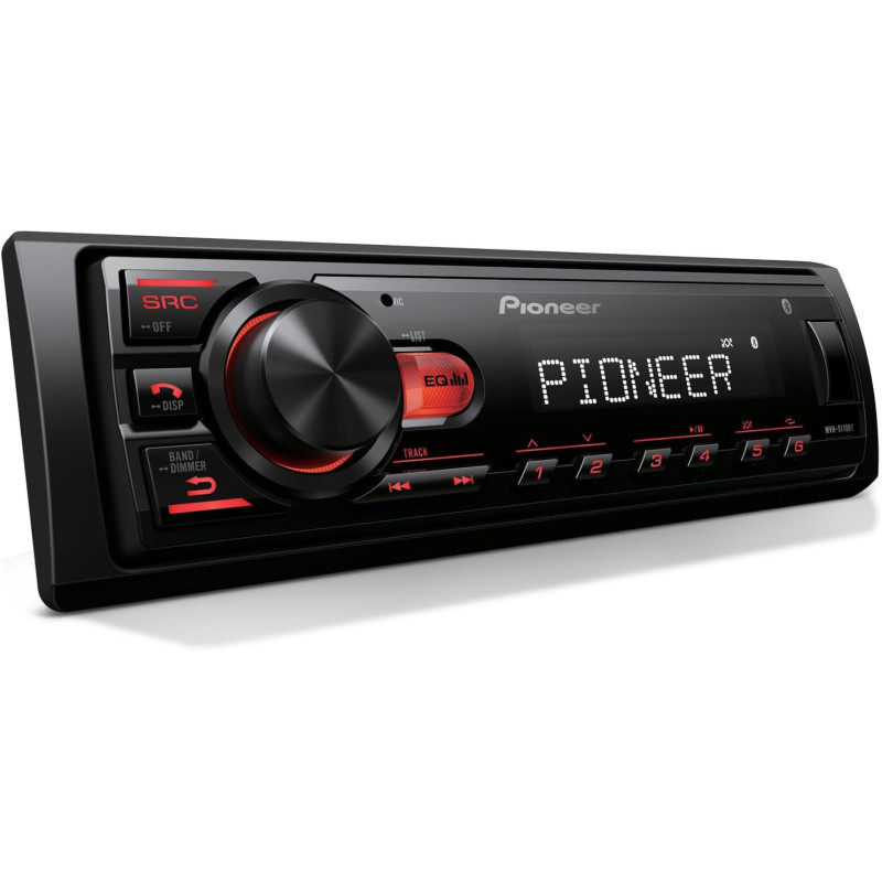 Pioneer MVH-S110BT 1-DIN Digital Media Car Stereo con Bluetooth