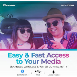 Pioneer MVH-S110BT 1-DIN Digital Media Car Stereo con Bluetooth