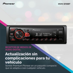 Pioneer MVH-S110BT 1-DIN Digital Media Car Stereo con Bluetooth