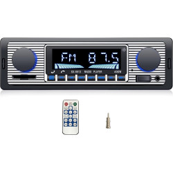Radio DIN retro con Bluetooth manos libres FM MP3 para conductores