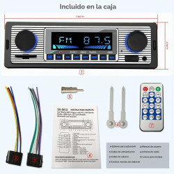 Radio DIN retro con Bluetooth manos libres FM MP3 para conductores