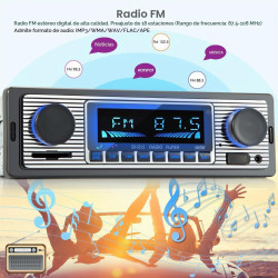 Radio DIN retro con Bluetooth manos libres FM MP3 para conductores